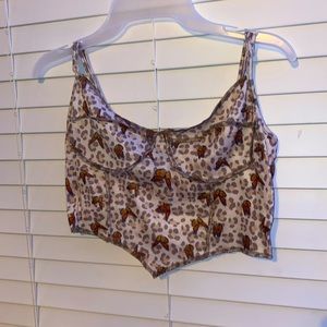 Cropped butterfly corset top